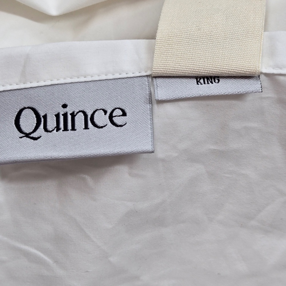 NWOT QUINCE Classic Organic Percale Flat Sheet King White 6393 - Picture 6 of 9